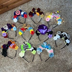 Handmade Disney Wire Ear Headbands Marvel Princess Beetlejuice Addams Family